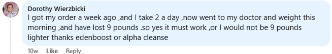 Facebook customer comment